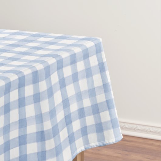 Watercolor Blue und White Gingham Wedding Tischdecke (Beispiel)