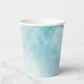 Watercolor Blue Wash Pappbecher (Rückseite)