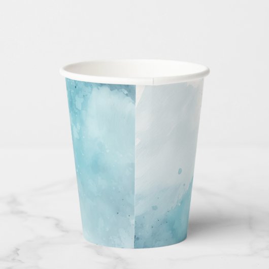 Watercolor Blue Wash Pappbecher (Rechts)