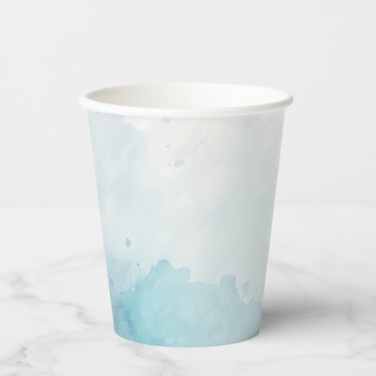 Watercolor Blue Wash Pappbecher (Vorderseite)