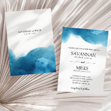 Watercolor Blue Wash Wedding Einladung