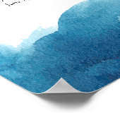 Watercolor Blue Wash Willkommensgruß individuelles Poster (Ecke)
