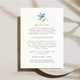 Watercolor Blue Wedding Details Umschließungskarte Begleitkarte