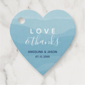 Watercolor Blue Wedding Vielen Dank Geschenkanhänger (Vorderseite)