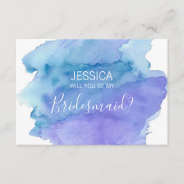 Watercolor Blue Werden Sie meine Bridesmaid? Einladung