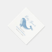 Watercolor Blue Whale Baby Dusche Serviette (Ecke)
