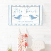 Watercolor Blue Whale Baby Dusche Willkommen Banner (Insitu)