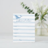 Watercolor Blue Whale Babydusche Wünsche & Beratun Begleitkarte (Stehend Vorderseite)