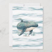 Watercolor Blue Whale Boy Baby Shower Einladung (Rückseite)