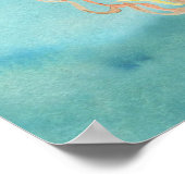 Watercolor Blue Whale ID368 Poster (Ecke)