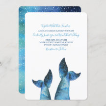 Watercolor Blue Whale Tale Wedding