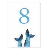 Watercolor Blue Whale Tale Wedding Tischnummer (Rückseite)