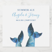 Watercolor Blue Whale Tales Bierflaschenetikett (Einzelnes Label)