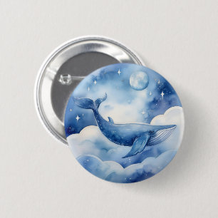 Watercolor Blue Whale Traum Button