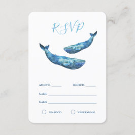 Watercolor Blue Whale UAWG RSVP Karte