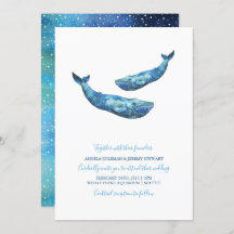 Watercolor Blue Whale Wedding