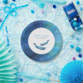 Watercolor Blue Whale Wedding Pappteller (Party)