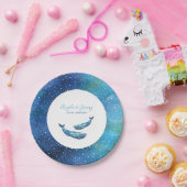 Watercolor Blue Whale Wedding Pappteller (Party)