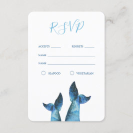 Watercolor Blue Whale Wedding RSVP