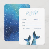 Watercolor Blue Whale Wedding RSVP (Vorne/Hinten)