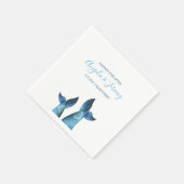 Watercolor Blue Whale Wedding Serviette (Ecke)