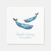 Watercolor Blue Whale Wedding Serviette (Vorderseite)