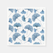 Watercolor Blue & White Ginkgo Foliage Muster Serviette (Vorderseite)