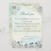 Watercolor Blue Wildblume Wedding Danke Card (Vorne/Hinten)
