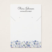 Watercolor Blue Wildflower Jewelry Display Card (Vorderseite)
