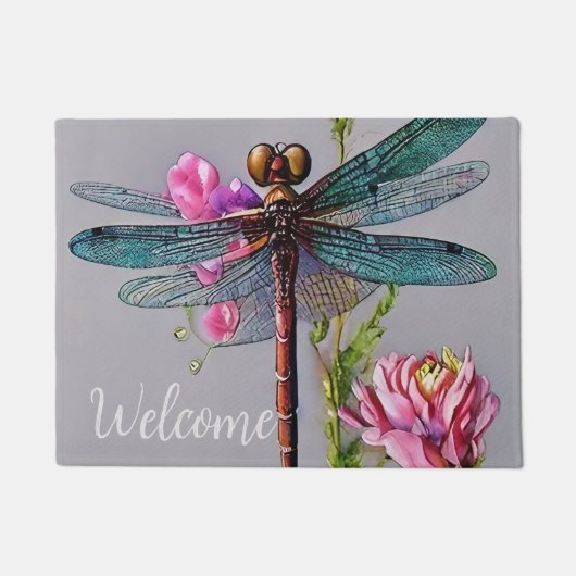 Watercolor Blue Wing personalize Notebook Doormat Fußmatte (Vorderseite)