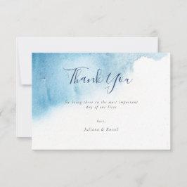 Watercolor Blue Winter Wedding Danke Karte