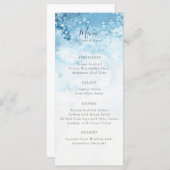 Watercolor Blue Winter Wedding Menu Menükarte (Vorne/Hinten)
