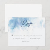 Watercolor Blue Winter Wedding RSVP Card (Vorne/Hinten)