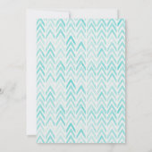 Watercolor Blue Zickzack Baby Birth Ankündigung (Rückseite)