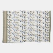 Watercolor Blueberry Pattern Winter Botanical Geschirrtuch (Horizontal)