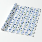 Watercolor Blueberry Pattern Wrapping Paper Geschenkpapier (Ungerollt)