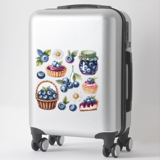 Watercolor Blueberry Treats Sticker Pack Isolated (Koffer)