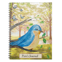 Watercolor Bluebird Journal