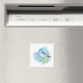 Watercolor Bluebird Pretty Blue Garden Bird Art Magnet (In Situ (Geschirrspüler))