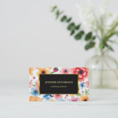 Watercolor Blume elegant boho beruflich Visitenkarte (Stehend Vorderseite)