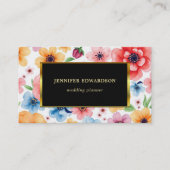 Watercolor Blume elegant boho beruflich Visitenkarte (Vorderseite)