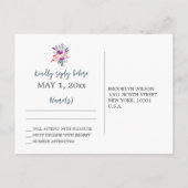 Watercolor Blume Wedding RSVP Postkarten (Rückseite)