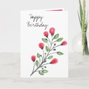 Watercolor-Blumen Alles Gute zum Geburtstag Karte