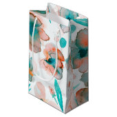 Watercolor-Blumen-aquamarines Blumen Kleine Geschenktüte (Vorderseite Schrägansicht)