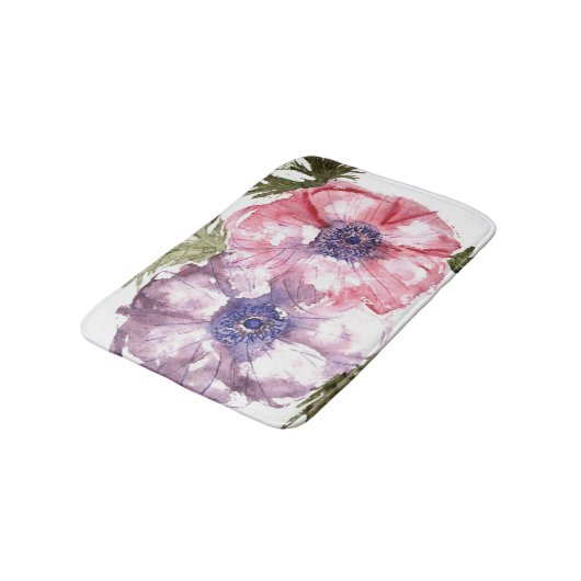 Watercolor-Blumen Badematte (Schrägansicht)