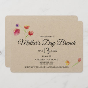 Watercolor-Blumen, Brunch-Einladung der Tag der Einladung