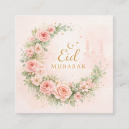 Watercolor-Blumen-Eid-Mubarak-Karte – Romantische  Begleitkarte