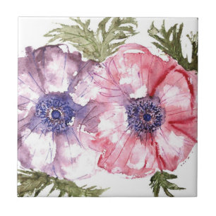Watercolor-Blumen Fliese