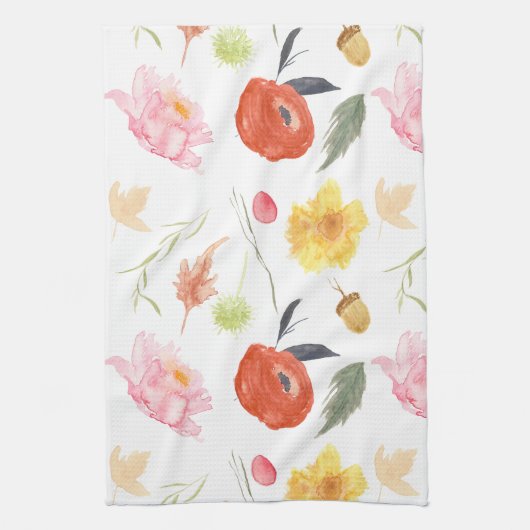 Watercolor-Blumen Geschirrtuch (Vertikal)
