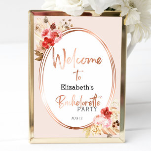 Watercolor-Blumen-Junggesellinnen-Abschiedsparty-W Poster